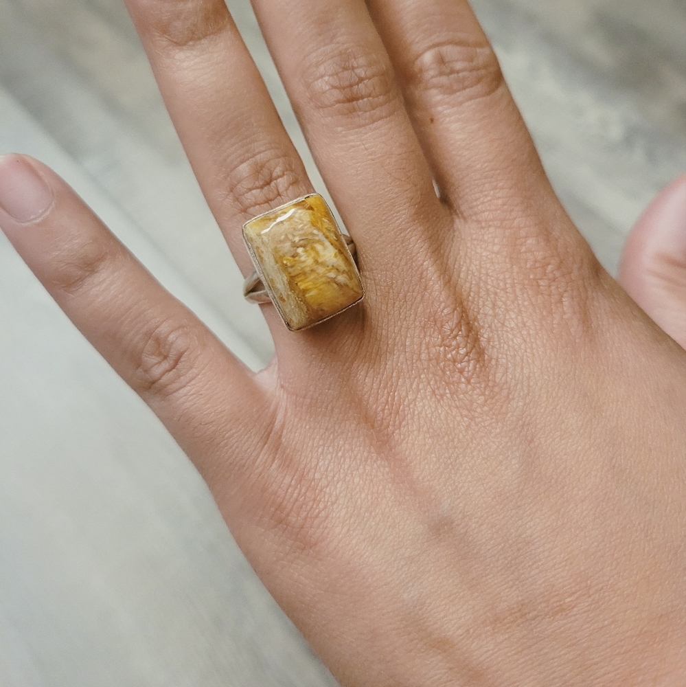 Dawning Jasper Namibia Sterling Silver Ring